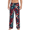 thumbnail image 1 of Balery Geometric Elements Pantalones de pijama para hombre, pijama ultraligero, pantalón de descanso-Large, 1 of 6