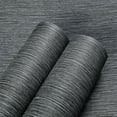 thumbnail image 6 of Grasscloth Wallpaper Textured 24in X 393in Fabric Contact Paper Gray Wall Paper Textured Linen Wallpaper Peel and Stick Self-Adhesive Thick Vinyl Embossed Film Wallpaper (Gray), 6 of 15