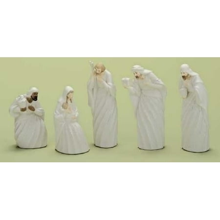 Holy Family Porcelain - 5pc Good Tidings Holy Family & Wise Men Porcelain Christmas Nativity Figure Set