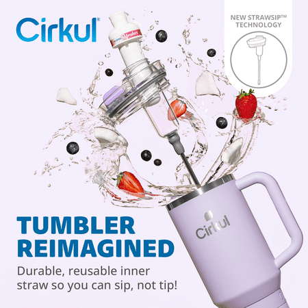 Cirkul 40oz All-Day StrawSip Double-Wall Insulated Stainless Steel Tumbler with Handle, Lilac (Light Purple)