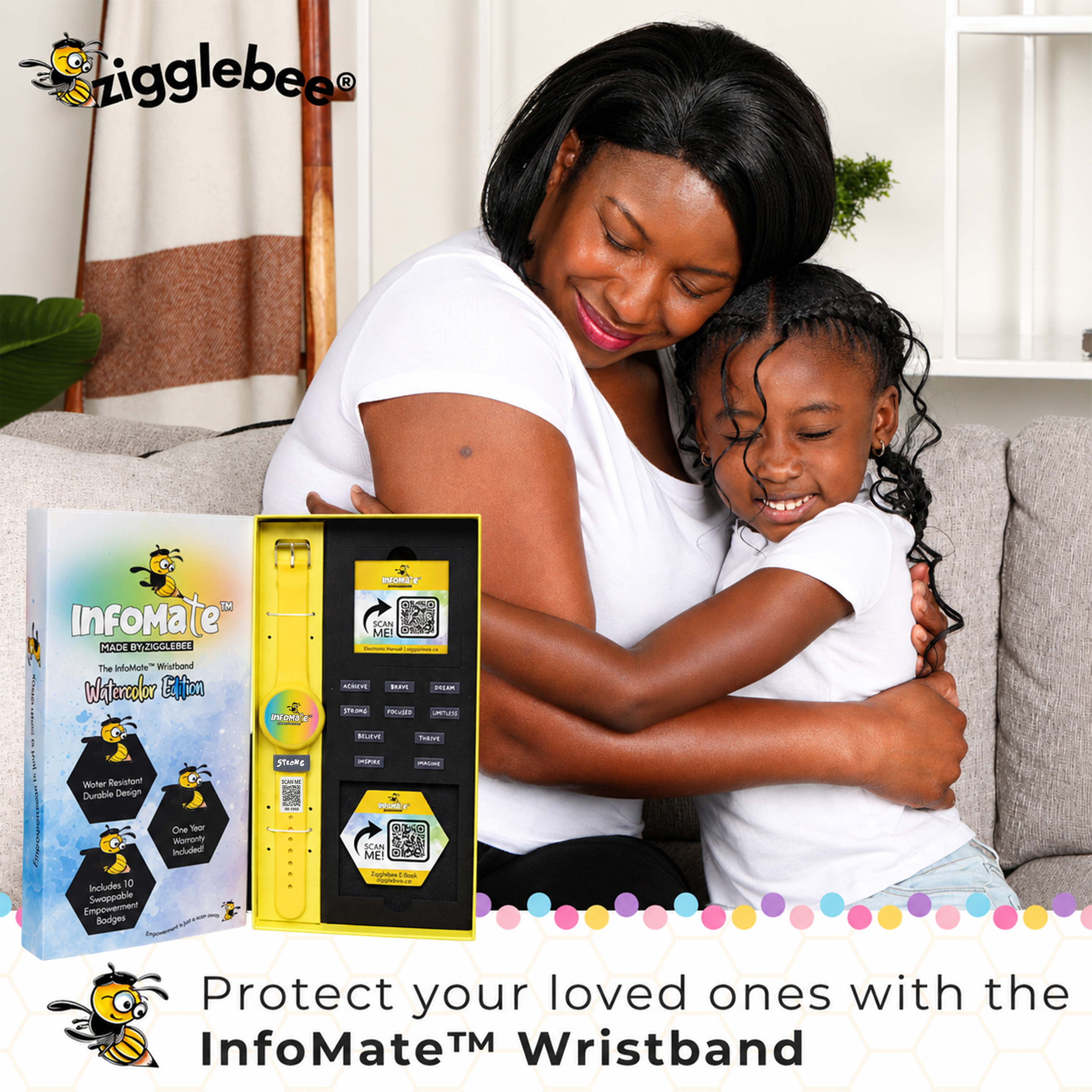 InfoMate by Zigglebee QR Code Medical Bracelet and AirTag Holder