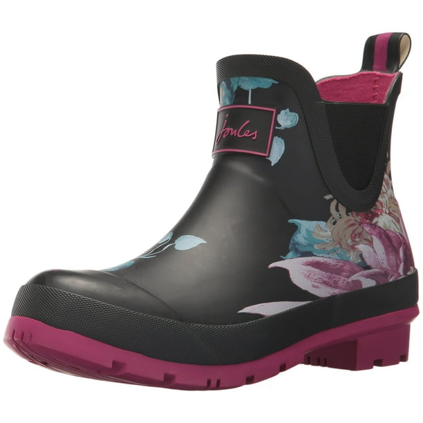 Joules Joules Women's Wellibob Rain Boot, Black Clematis, 10 B(M) US