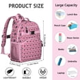 thumbnail image 6 of Pink Pug Puppies Backpack for School,Cute School Bag,Schoolbag with Adjustable Shoulder Straps & Padded Back,15.25"x11.5"x5.25", 6 of 6