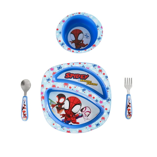 Juego de vajilla para niños pequeños The First Years Spidey, 4 piezas