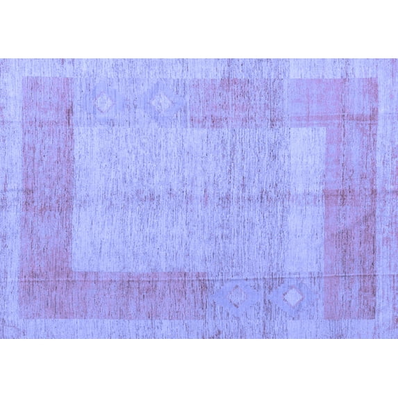 Ahgly Company Machine Washable Indoor Rectangle Abstract Blue Modern Area Rugs, 3' x 5'