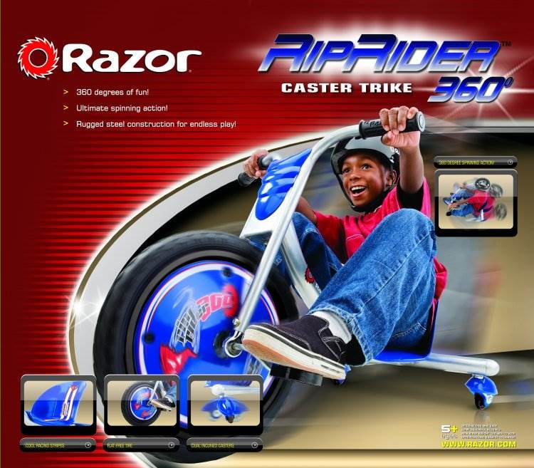 Razor RipRider 360 caster Trike, Blue 