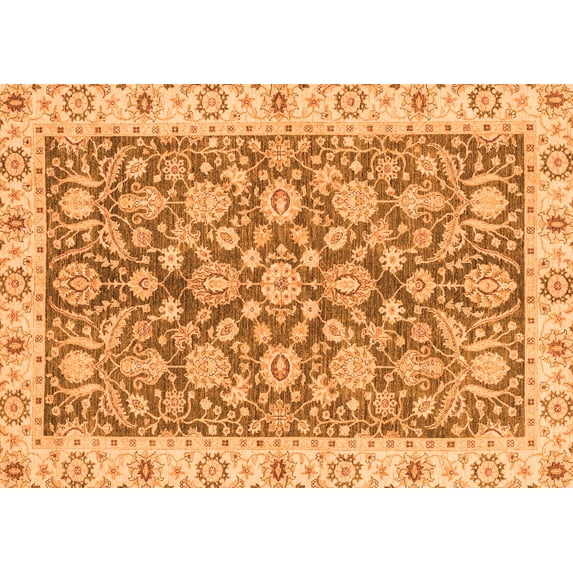 Ahgly Company Indoor Rectangle Oriental Orange Traditional Area Rugs, 5' x 7'