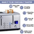 thumbnail image 2 of CUSIMAX 4 Slice Toaster, Ultra-Clear LED Display & Extra Wide Slots, Dual Control Panels of 6 Shade Settings, Cancel/Bagel/Defrost Function, Removable Crumb Trays, Stainless Steel, 2 of 6