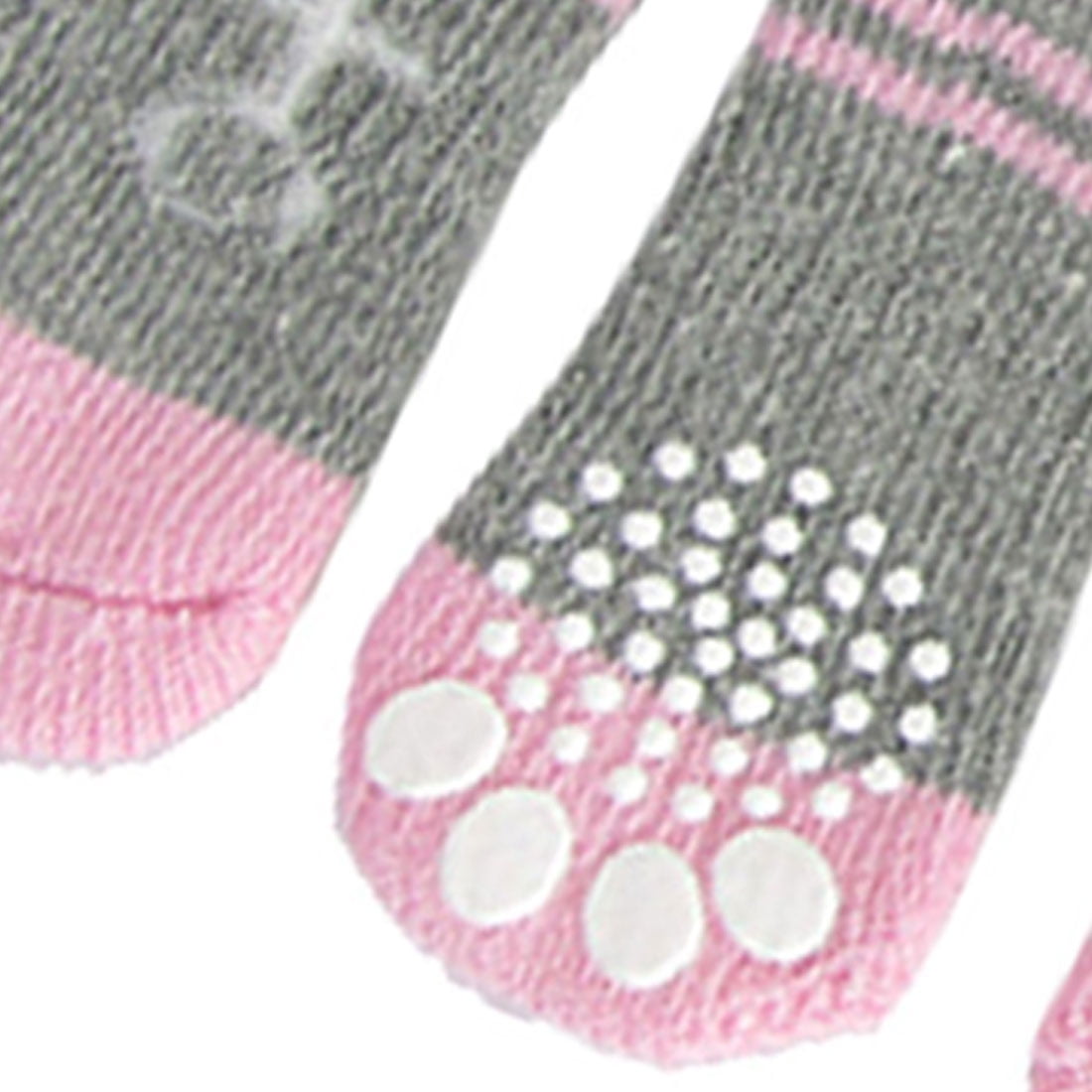Unique Bargains Pink and Gray Nonslip Warm Knitted Socks Booties for Pet Dogs