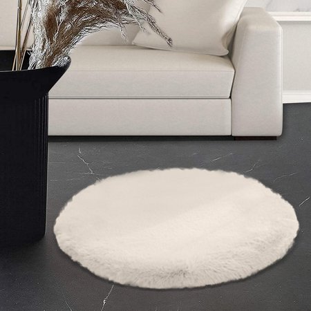 Comfortable Round Cushion,Non Slip Cushion,Plush Cover Pads,Home Decor Cushions for Bedroom Sofa Stools Floor Cushion , White