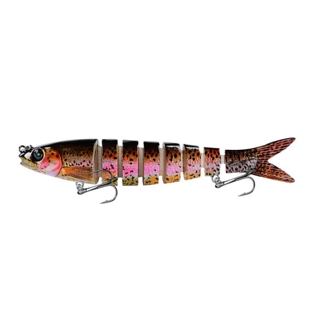 Hyasfey 13.5CM/19G Multi-Jointed Fishing Lure with Hooks Realistic 8-Section Swimbait Bionic Hard Artificial Bait Freshwater Saltwater Fishing Accessories