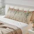 thumbnail image 4 of Watercolor Floral Body Pillow Covers 20"x54", Spring Roses Eucalyptus Leaf Plants Beige Soft Brushed Microfiber Breathable Throw Pillow Covers, Pillowcase with Zipper for Couch Sofa Bedroom, 4 of 9