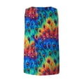 thumbnail image 7 of Honeeladyy Clearance under 5$ Women Summer Vest Peacock Leopards Stars Print Pattern Shirt Loose Zipper V Neck Tank Tops Sleeveless Soft Tee, 7 of 7