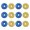 blue yellow, variant on Round Silicone Racket Dampener for Tennis Racket, Flexible String-Bed Reducer with Simple Setup Design, Player Aid