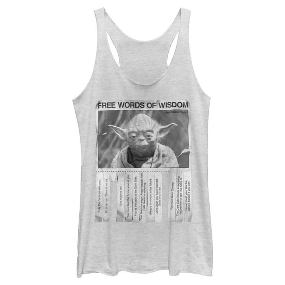Womens Star Wars Yoda Words of Wisdom Racerback Tank