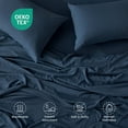 thumbnail image 3 of Sleep Zone Bed Sheets - Full Size Bed Sheets - Washed Microfiber - 4 Piece Hotel Luxury Bedding Sheets with Fitted Sheet, Flat Sheet & 2 Pillowcases - Deep Pocket (Navy), 3 of 6