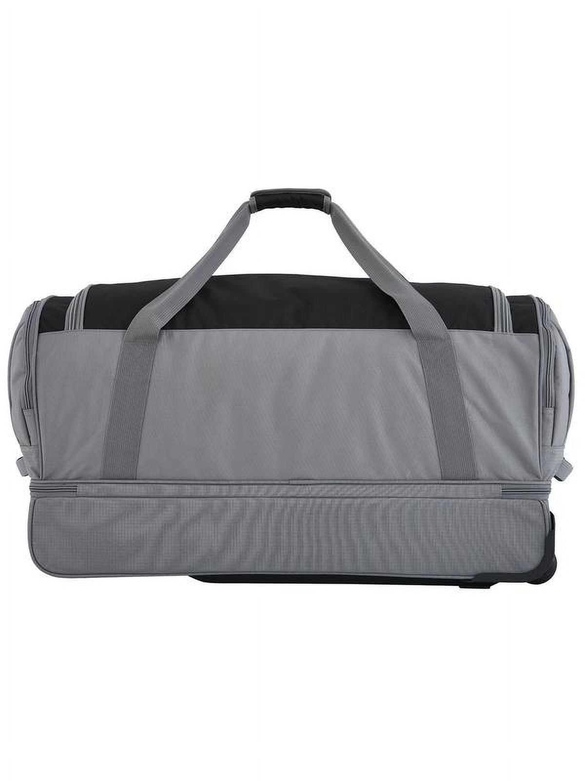 Wrangler 30" Drop-Bottom Rolling Travel Duffel with Interior Toiletry Pocket - Sharkskin
