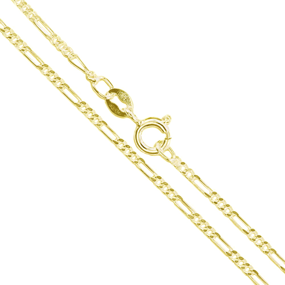 by the Foot 22K Gold Plated Figaro Chain 2.5mm 