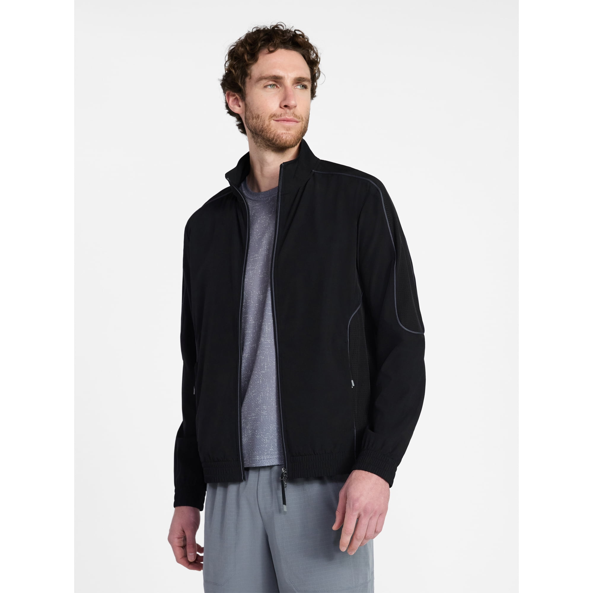 Athletic Works Men's Woven Full Zip Jacket, Midweight, Sizes XS-4XLT