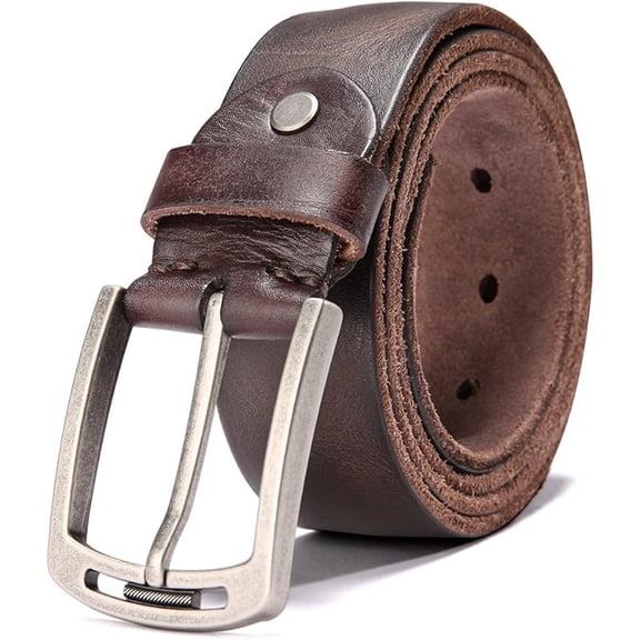 Men's 100% Italian Cow Leather Belt Men With Anti-Scratch Buckle,Packed in a Box
