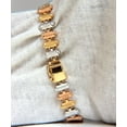 thumbnail image 3 of 1.50CT DIAMONDS BAR LINKED TRI-COLOR 18KT GOLD BRACELET SATIN BRUSH FINISH, 3 of 9