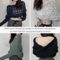 thumbnail image 2 of Scarf with Sleeves for Women,Wrap Sweater,1 Pcs Women's Shrugs,Knitted Double Sleeve Scarf,Knitted Cable Wrap,Women's Hollow Lengthening Scarf With Sleeve,Black, 2 of 7