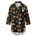 thumbnail image 4 of Xoenoiee Rooster Chicken Sunflower Print Swimsuit Coverup Women Bathing Suit Cover Up Beach Dress Shirt Casual V Neck Button Down Bikini Swimwear Coverups 2026, L, 4 of 7