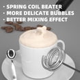 thumbnail image 3 of Espumador de leche de mano, Espumador de leche eléctrico para café, Espumador de café Batidor eléctrico Mezclador de bebidas Blanco, 3 of 3