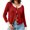 Red, variant on Women's Cropped Cardigan Sweaters with Button Down Open Front Long Sleeve Fall Trendy Color Block Knit Coats