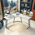 Vineego LShaped Computer Desk Modern Corner Desk with Small Table