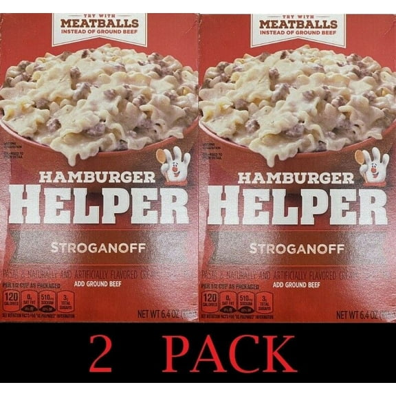 Betty Crocker Hamburger Helper Stroganoff Pasta & Creamy Sauce Mix 6.4 oz 2 PACK