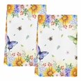 thumbnail image 2 of Spring Floral Kitchen Towels Set of 2, Hydrangea Sunflowers Butterflies Watercolor Absorbent Dish Towels for Kitchen, Microfiber Hand Towel, Quick Drying Tea Towel for Cleaning Decorative Dishcloths, 2 of 7