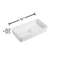 thumbnail image 4 of DAX Ceramic Rectangular Bathroom Vessel Basin, 24", Glossy White, 4 of 4