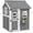 Gray, variant on Beyamis Wooden Playhouse for Kids Spring, Outdoor Garden Playhouse with Working Door, Windows, Bench, Service Station and Flowers Pot Holder, Blue