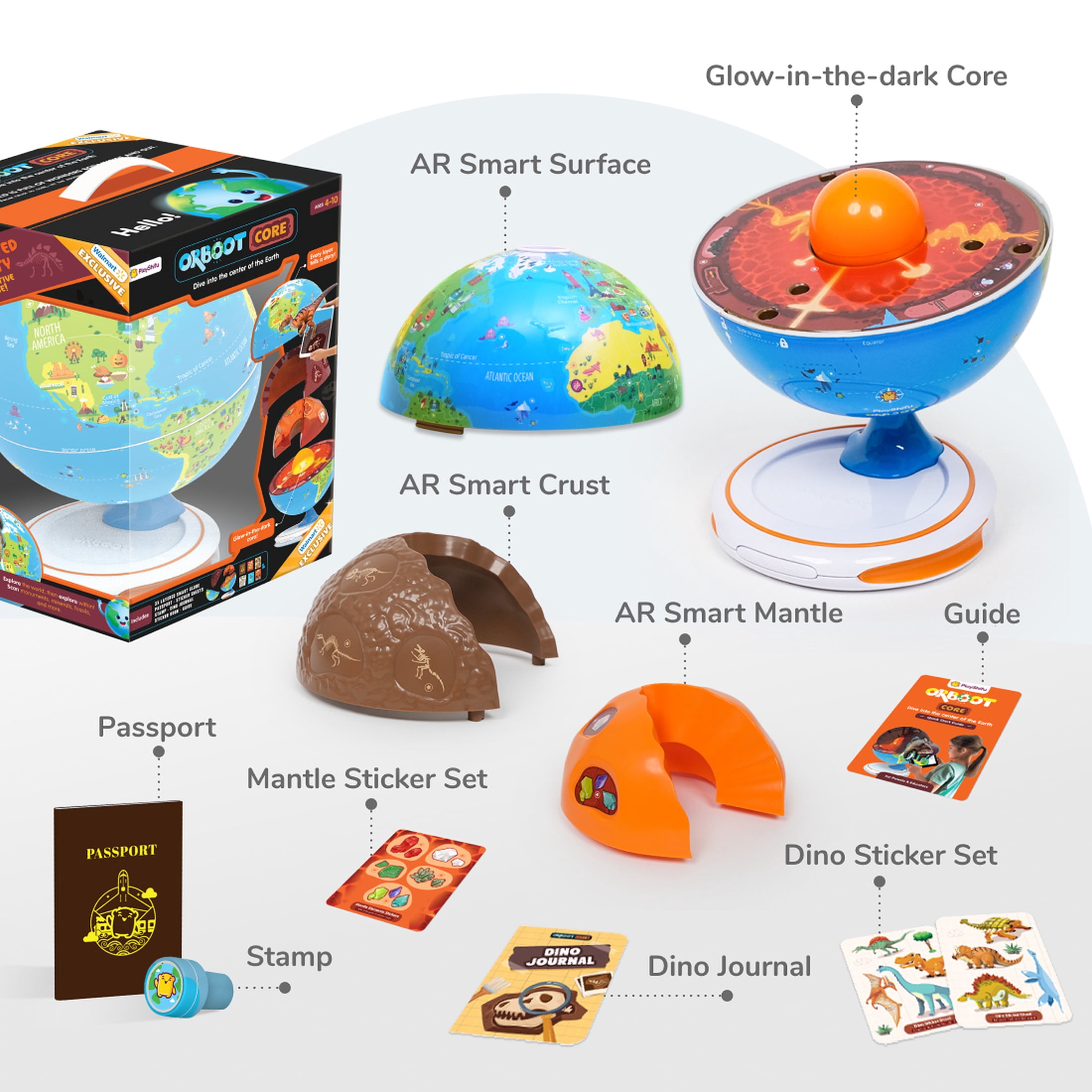 PlayShifu Orboot Core Interactive Earth Science Globe with AR App, STEM Learning Toy, Ages 4-12, Play with Purpose
