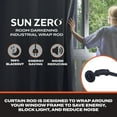 thumbnail image 2 of Sun Zero 0.75" Black Adjustable Single Curtain Rod Set, 36"-66", 2 of 10