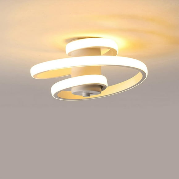 Plafonniers LED Modernes, Plafonnier Spirale Créatif 18W, Lustre Acrylique en Métal Blanc Chaud pour Chambre, Allée, Couloir, Balcon, Salon, Cuisine