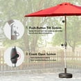 thumbnail image 5 of Domi 10FT Patio Umbrella, Outdoor Table Umbrella with Push Button Tilt and Crank, UV Protection Waterproof Market Sun Umbrella with 8 Sturdy Ribs for Garden, Deck, Backyard, Pool,(Brick red), 5 of 7