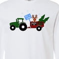 thumbnail image 4 of Inktastic Plaid Christmas Tractor with Cute Reindeer Long Sleeve T-Shirt, 4 of 5