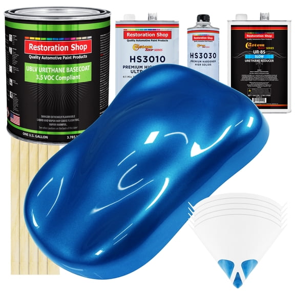 Viper Blue Pearl Low VOC SLOW PREMIUM Paint Gal Kit URETHANE BASECOAT Clearcoat