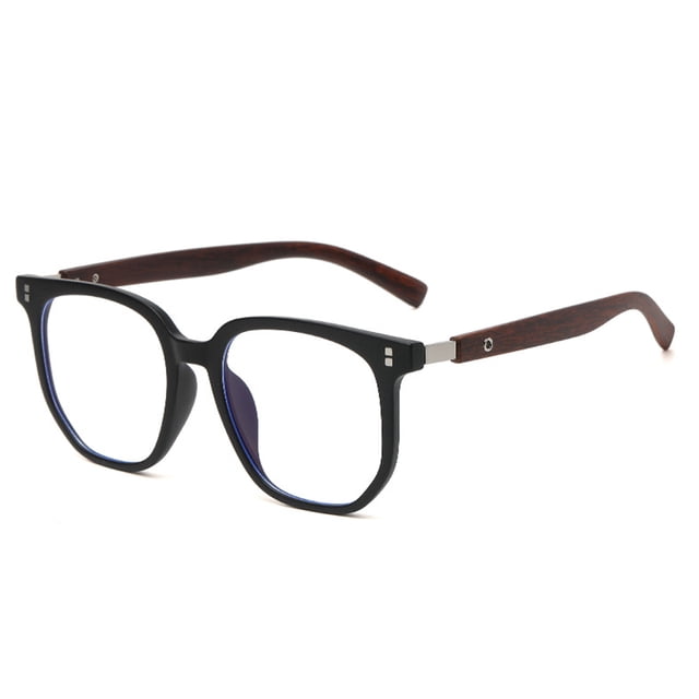 Las gafas retro anti-azules con patas de madera son simples y transparentes, hechas de TR.