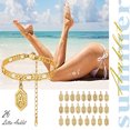 thumbnail image 4 of ChainsHouse 14k Gold Plated Initial Ankle Bracelets for Women with Letter W Figaro Cuban Link Anklet Jewelry Gift, 4 of 13