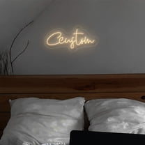 UPONRAY Single Line Custom Neon Signs, Usb Powered with Adjustable Brightness Wall Decor for Gifts, Warm White, 14 inch