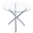 thumbnail image 2 of Dining Table Cuisine Moderne et Dining Table avec Plateau en Verre et Base en Acier Inoxydable, 2 of 7