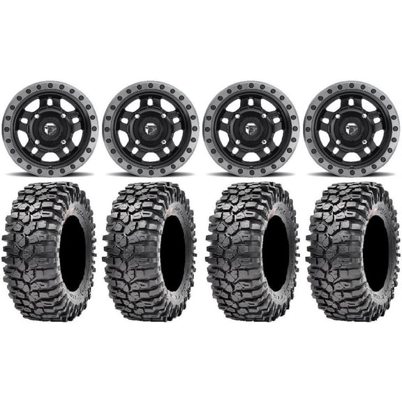 Fuel Anza Black 14" Wheels 32" Roxxzilla Tires Sportsman RZR Ranger