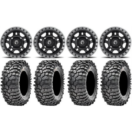 Fuel Anza Black 14 Wheels 32 Roxxzilla Tires Kawasaki Mule Pro FXT