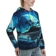 thumbnail image 6 of Kdxio Hawaiian Beach Pirate Moon Print Womens Oversized Hoodies Sweatshirts Hooded Pullover Tops Sweaters Casual-Small, 6 of 7
