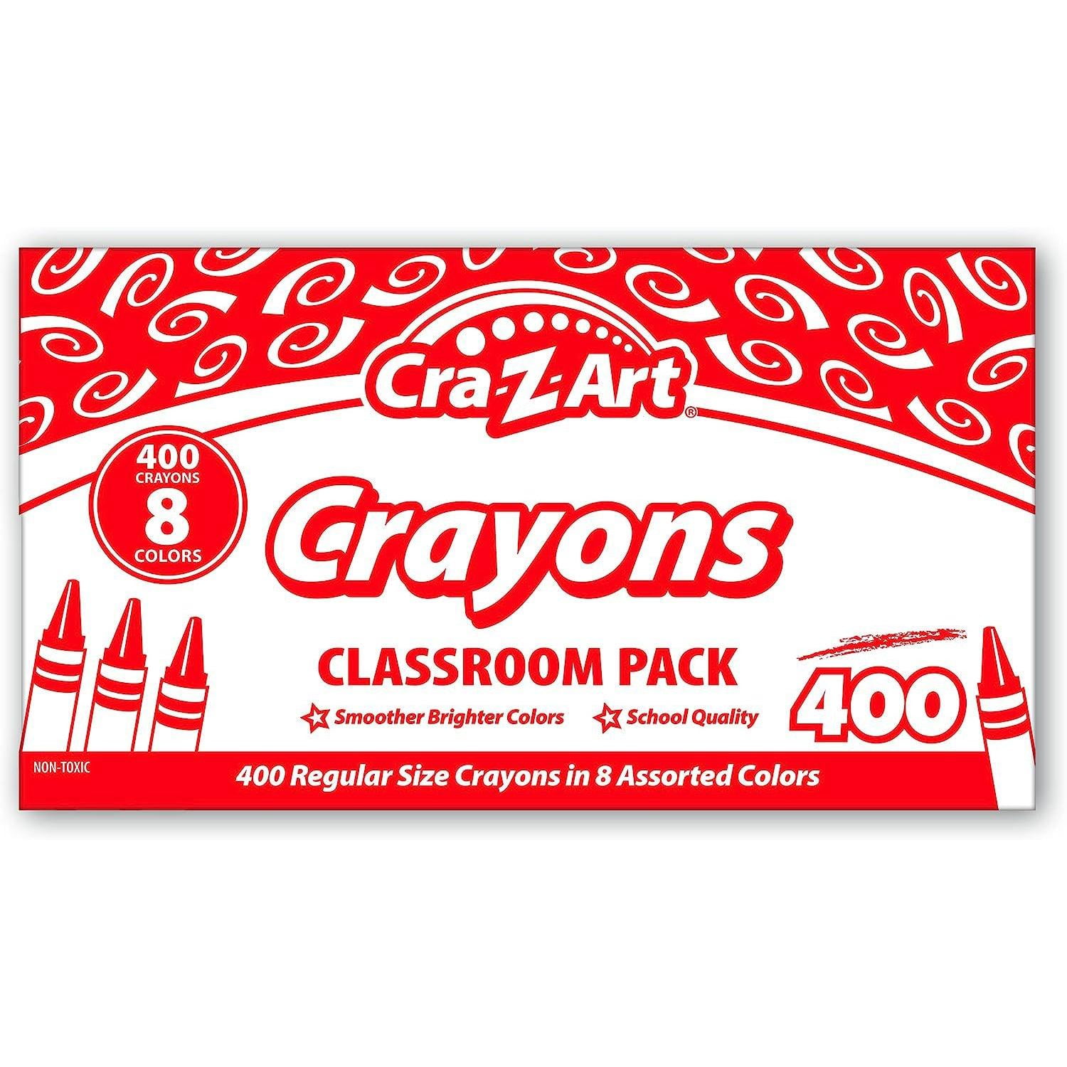 Cra-Z-Art Crayon Classroom Pack, 8 Color, 400 Count Box