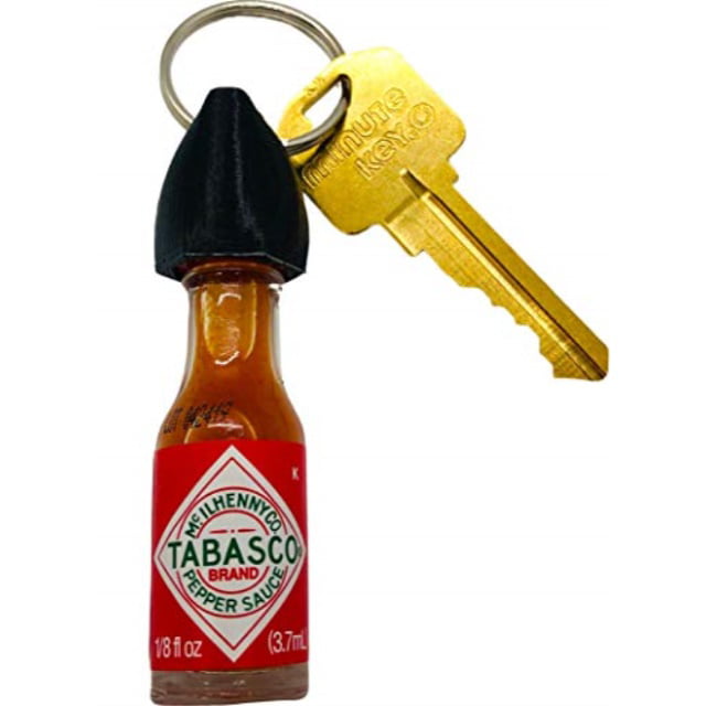 Tabasco Sauce Keychain - Includes Mini Bottle of Original Hot Sauce.  Miniature Individual Size Perfect for Travel, Key Chain or Purse.  Refillable and