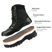 NORTIV 8 Mens Military Tactical Work Boots Side Zipper Leather Motorcycle Combat Boots Trooper(6-8 Inches)
